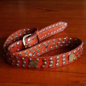 Moroccan Handmade Brown Leather Coin Studded Belt